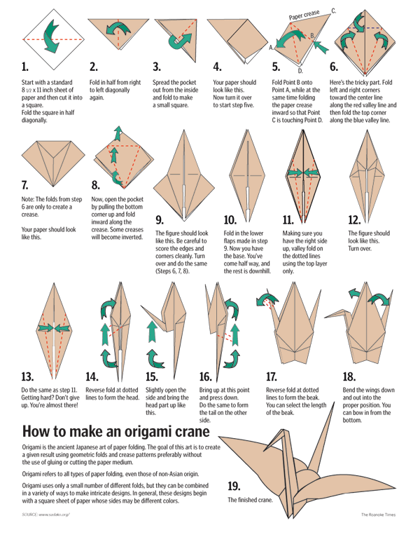 Membuat Bentuk Origami Burung Gif 600 776 Pixels Bangau Kertas Origami Origami Mudah
